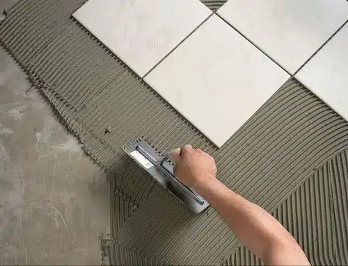 نصب کاشی با چسب روی بتن
